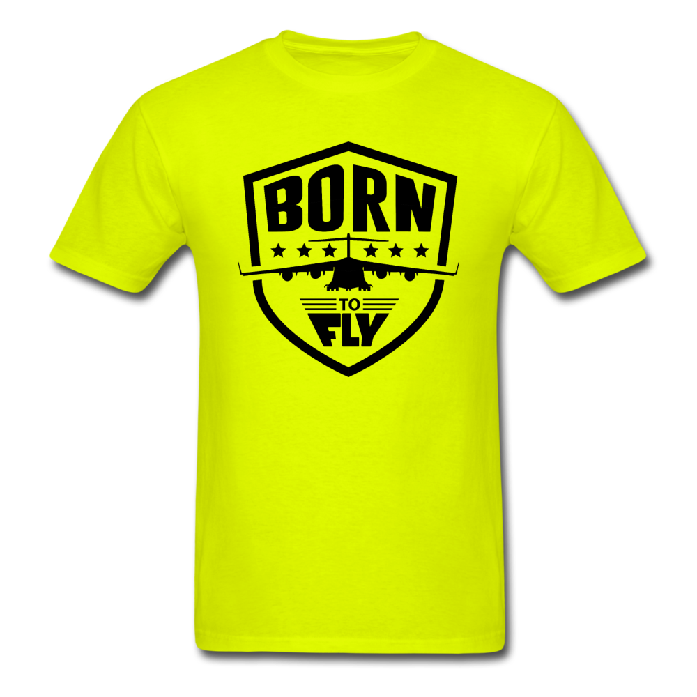 Born To Fly - Badge - Black - Unisex Classic T-Shirt - safety green