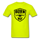 Born To Fly - Badge - Black - Unisex Classic T-Shirt - safety green