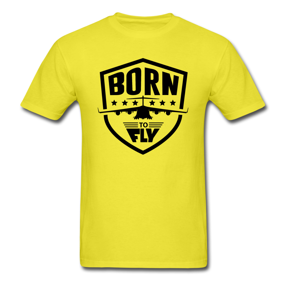 Born To Fly - Badge - Black - Unisex Classic T-Shirt - yellow