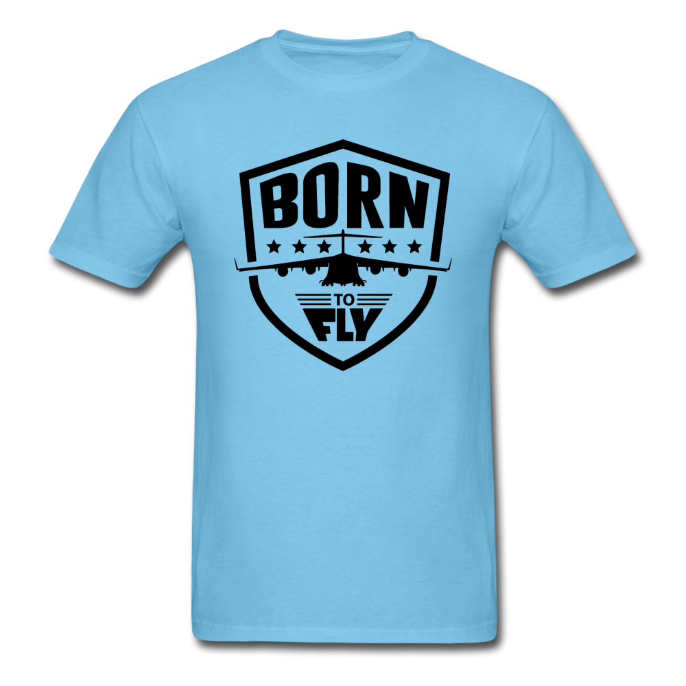 Born To Fly - Badge - Black - Unisex Classic T-Shirt - aquatic blue