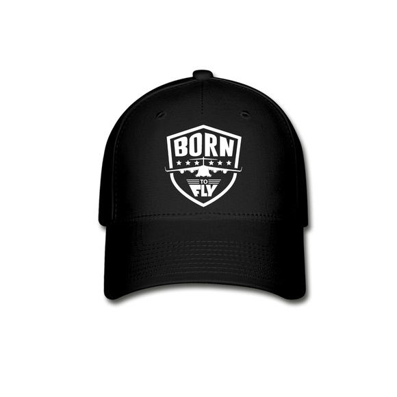 Born To Fly - Badge - White - Baseball Cap - black
