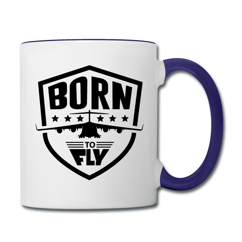 Born To Fly - Badge - Black - Contrast Coffee Mug - white/cobalt blue