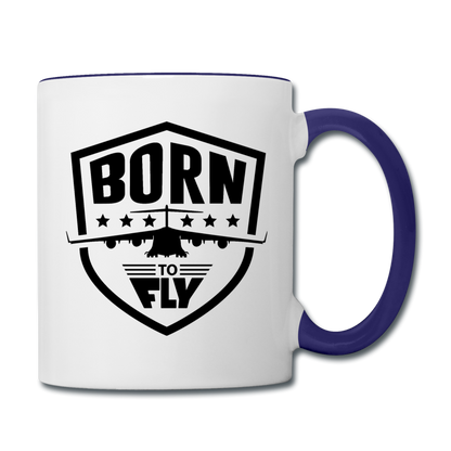 Born To Fly - Badge - Black - Contrast Coffee Mug - white/cobalt blue