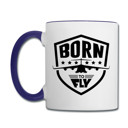 Born To Fly - Badge - Black - Contrast Coffee Mug - white/cobalt blue