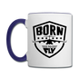 Born To Fly - Badge - Black - Contrast Coffee Mug - white/cobalt blue