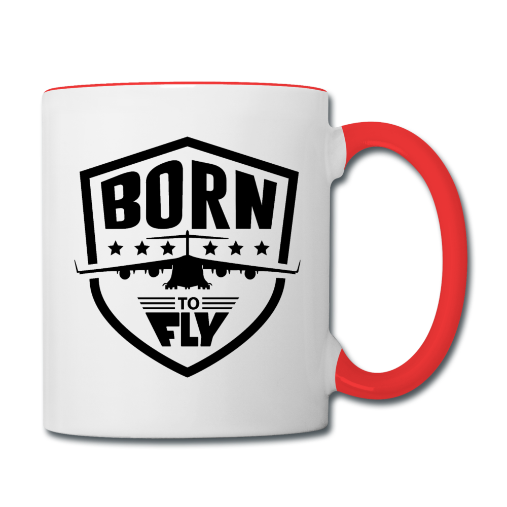 Born To Fly - Badge - Black - Contrast Coffee Mug - white/red