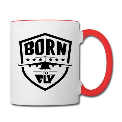 Born To Fly - Badge - Black - Contrast Coffee Mug - white/red