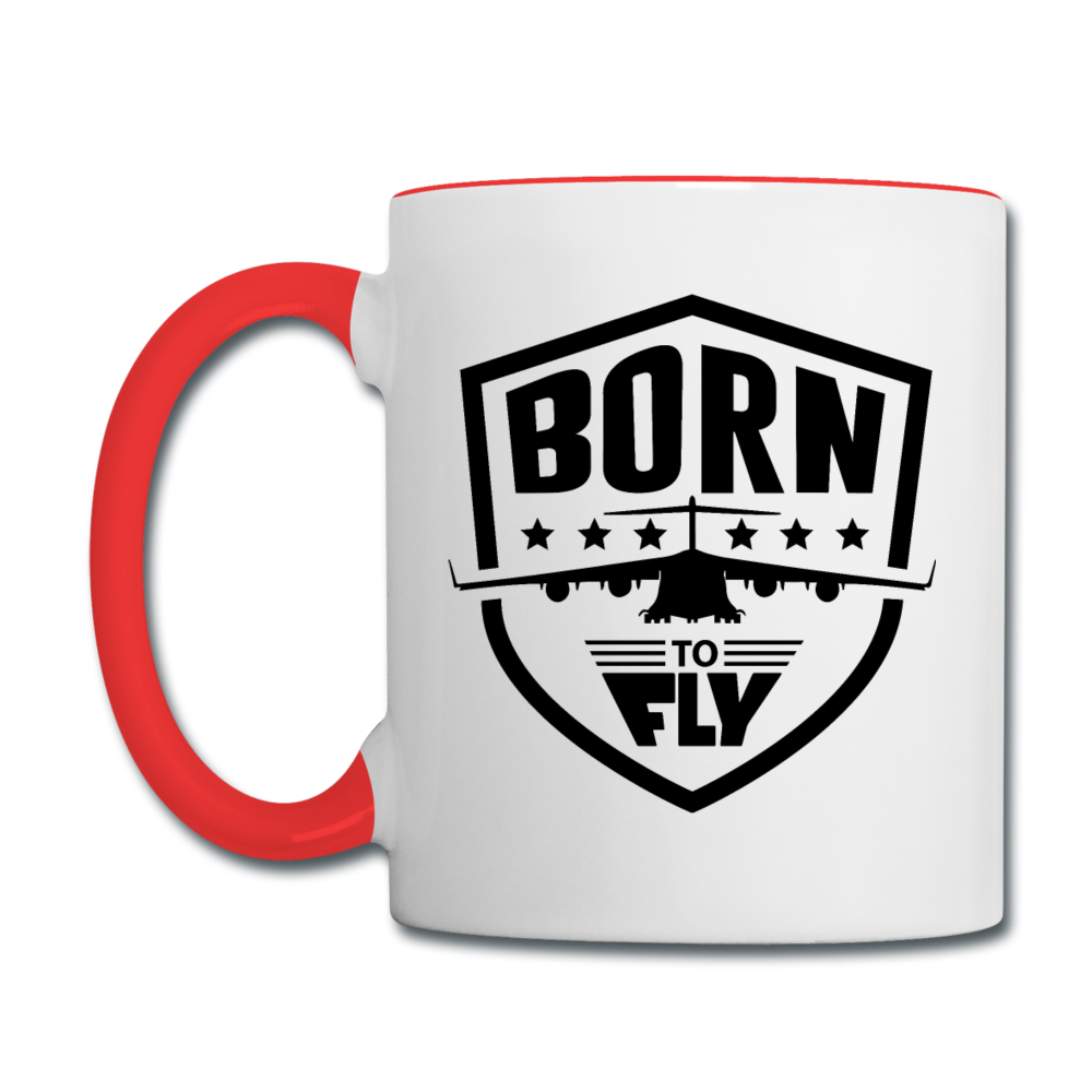 Born To Fly - Badge - Black - Contrast Coffee Mug - white/red