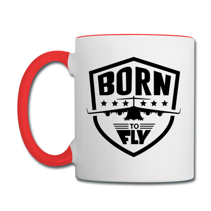 Born To Fly - Badge - Black - Contrast Coffee Mug - white/red