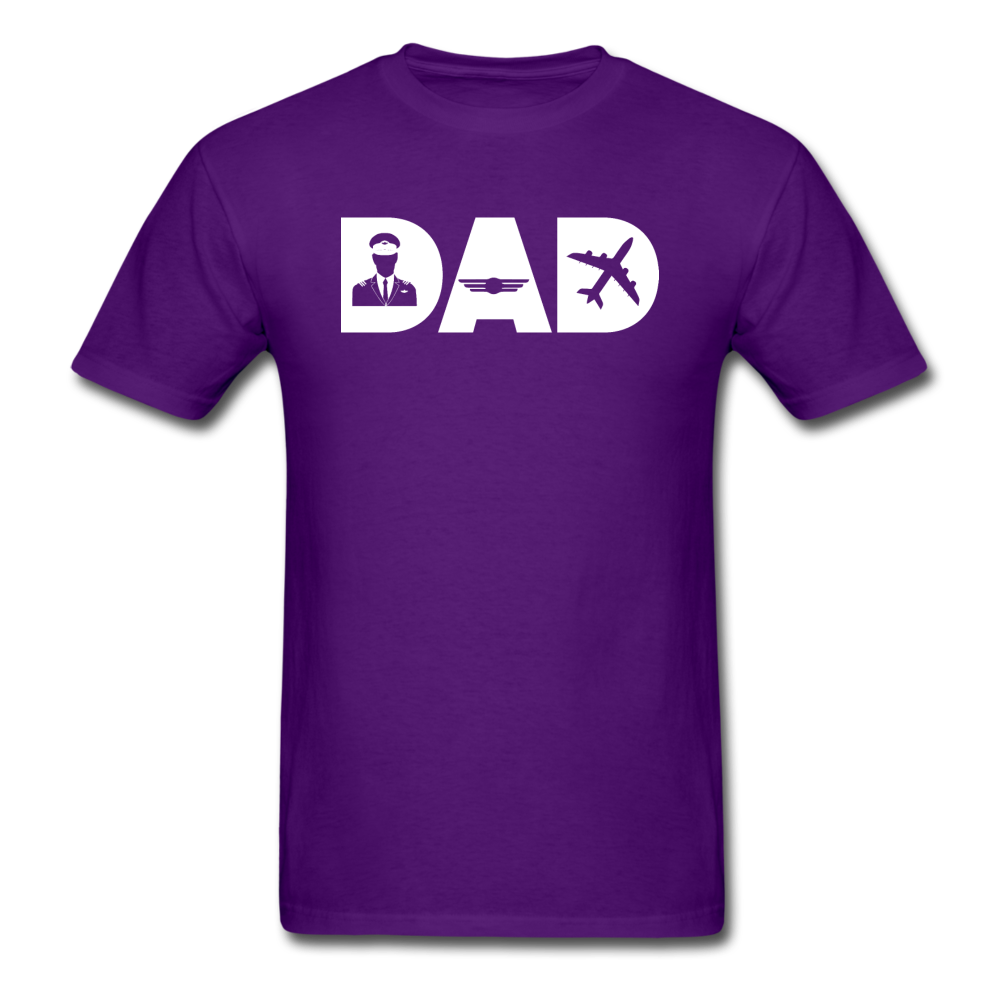 Dad - Airline Pilot - White - Unisex Classic T-Shirt - purple