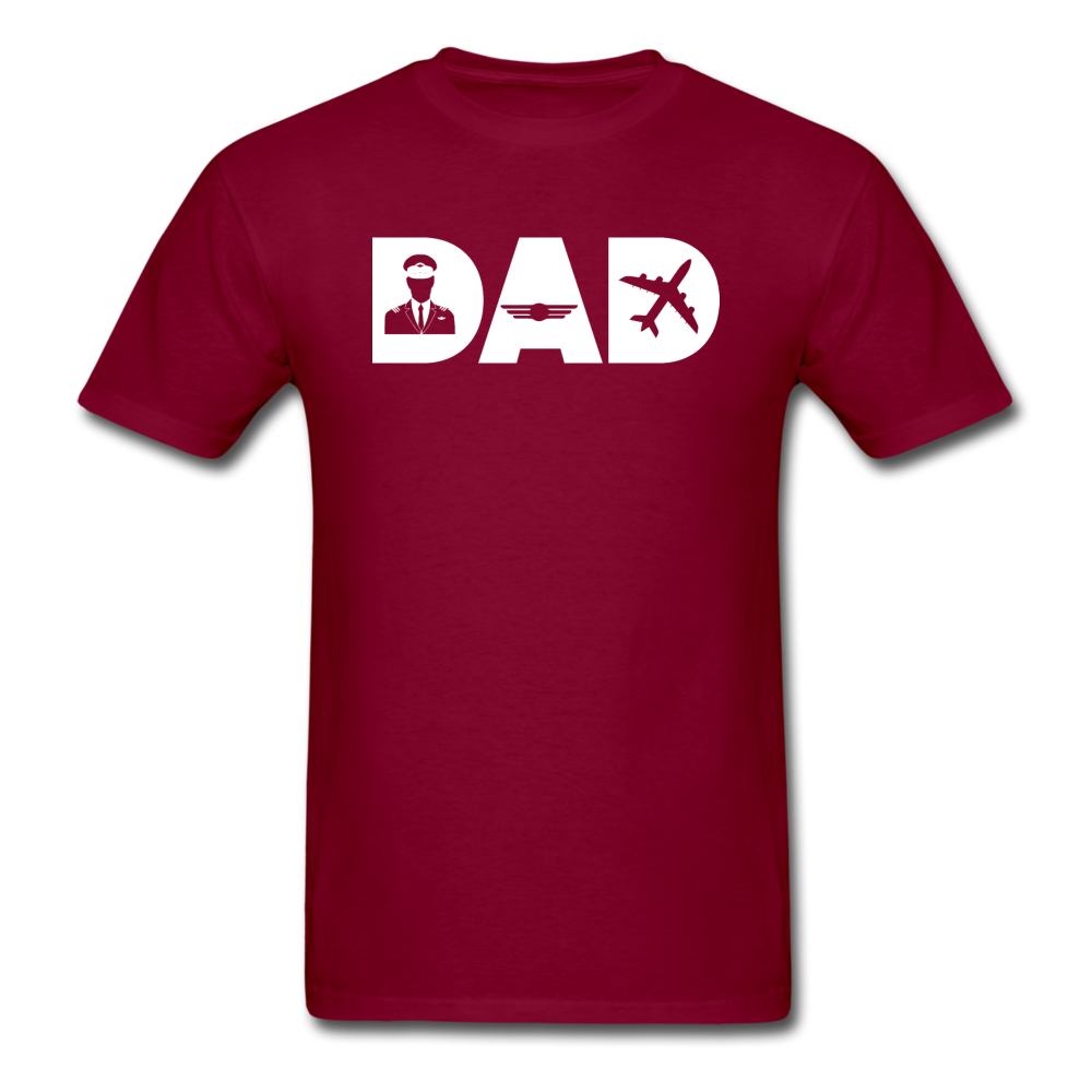 Dad - Airline Pilot - White - Unisex Classic T-Shirt - burgundy