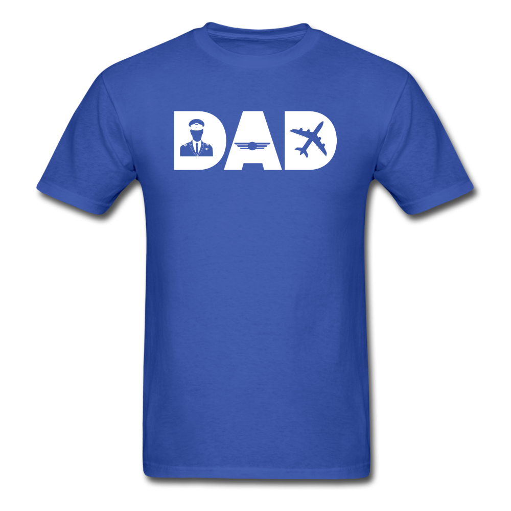 Dad - Airline Pilot - White - Unisex Classic T-Shirt - royal blue