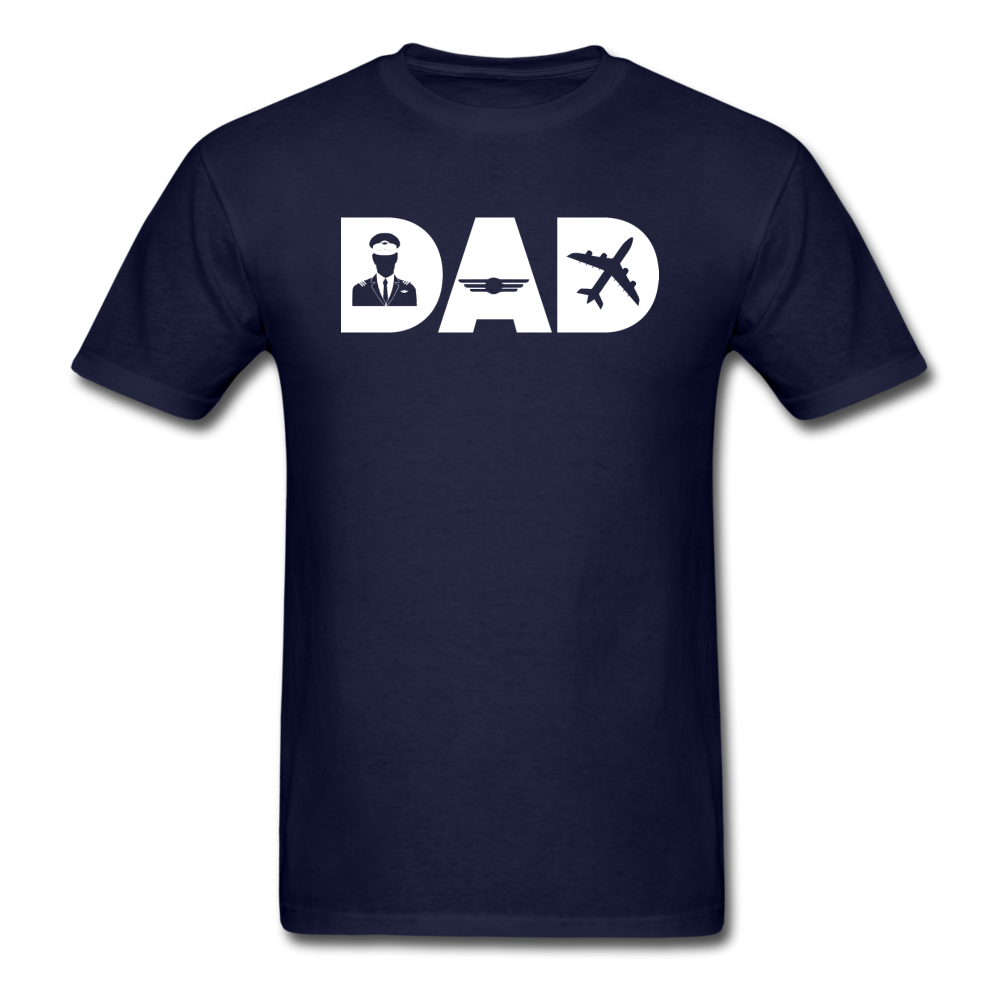 Dad - Airline Pilot - White - Unisex Classic T-Shirt - navy