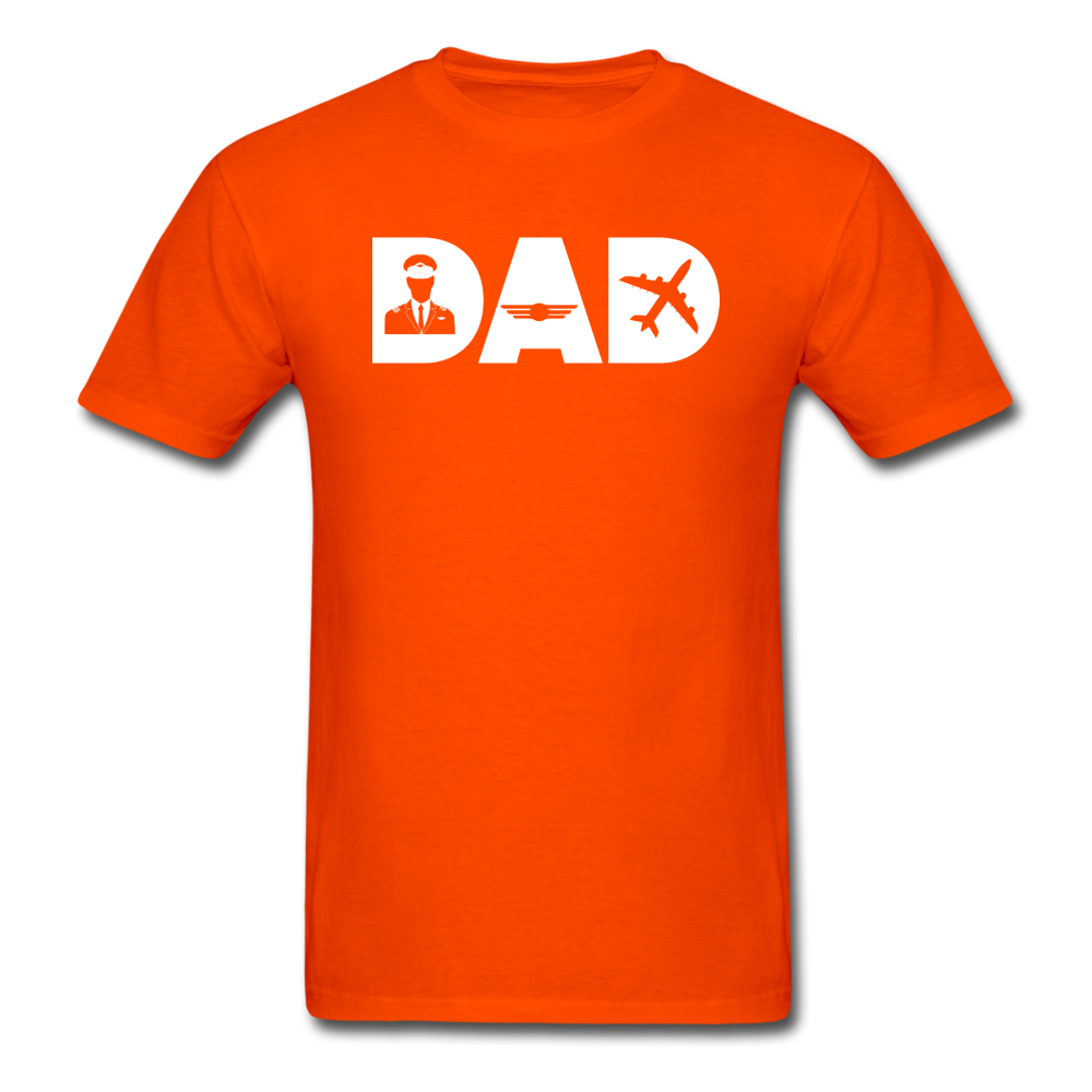 Dad - Airline Pilot - White - Unisex Classic T-Shirt - orange