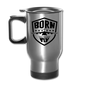 Born To Fly - Badge - Black - Travel Mug - silver