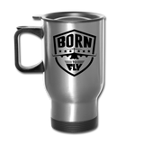 Born To Fly - Badge - Black - Travel Mug - silver