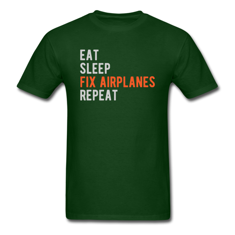 Eat, Sleep, Fix Airplanes, Repeat - Unisex Classic T-Shirt - forest green