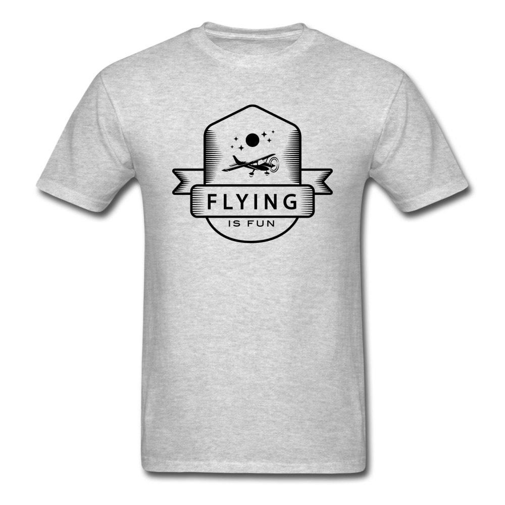 Flying Is Fun Badge - Black - Unisex Classic T-Shirt - heather gray