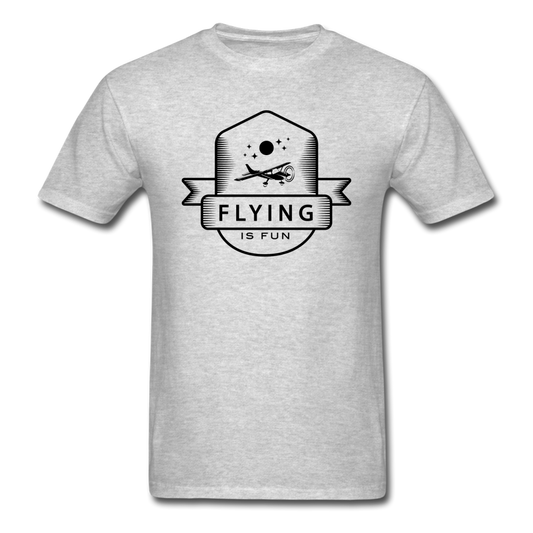 Flying Is Fun Badge - Black - Unisex Classic T-Shirt - heather gray