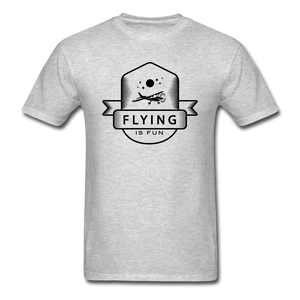 Flying Is Fun Badge - Black - Unisex Classic T-Shirt - heather gray