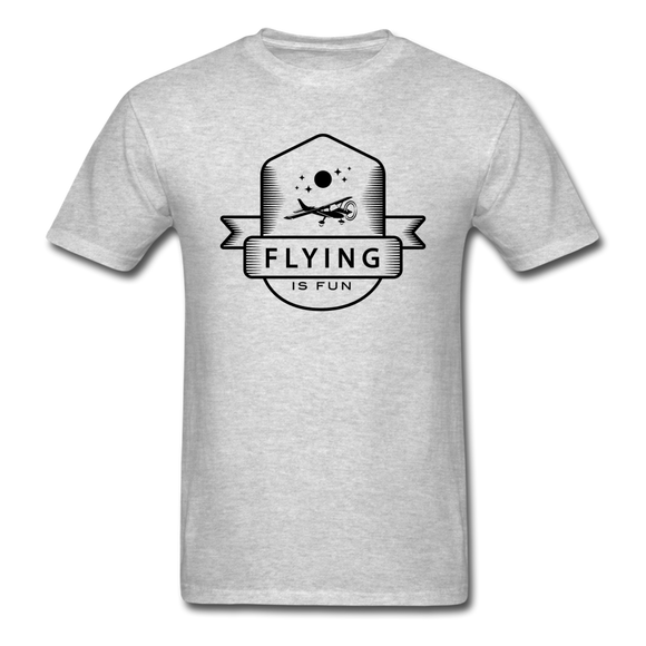 Flying Is Fun Badge - Black - Unisex Classic T-Shirt - heather gray
