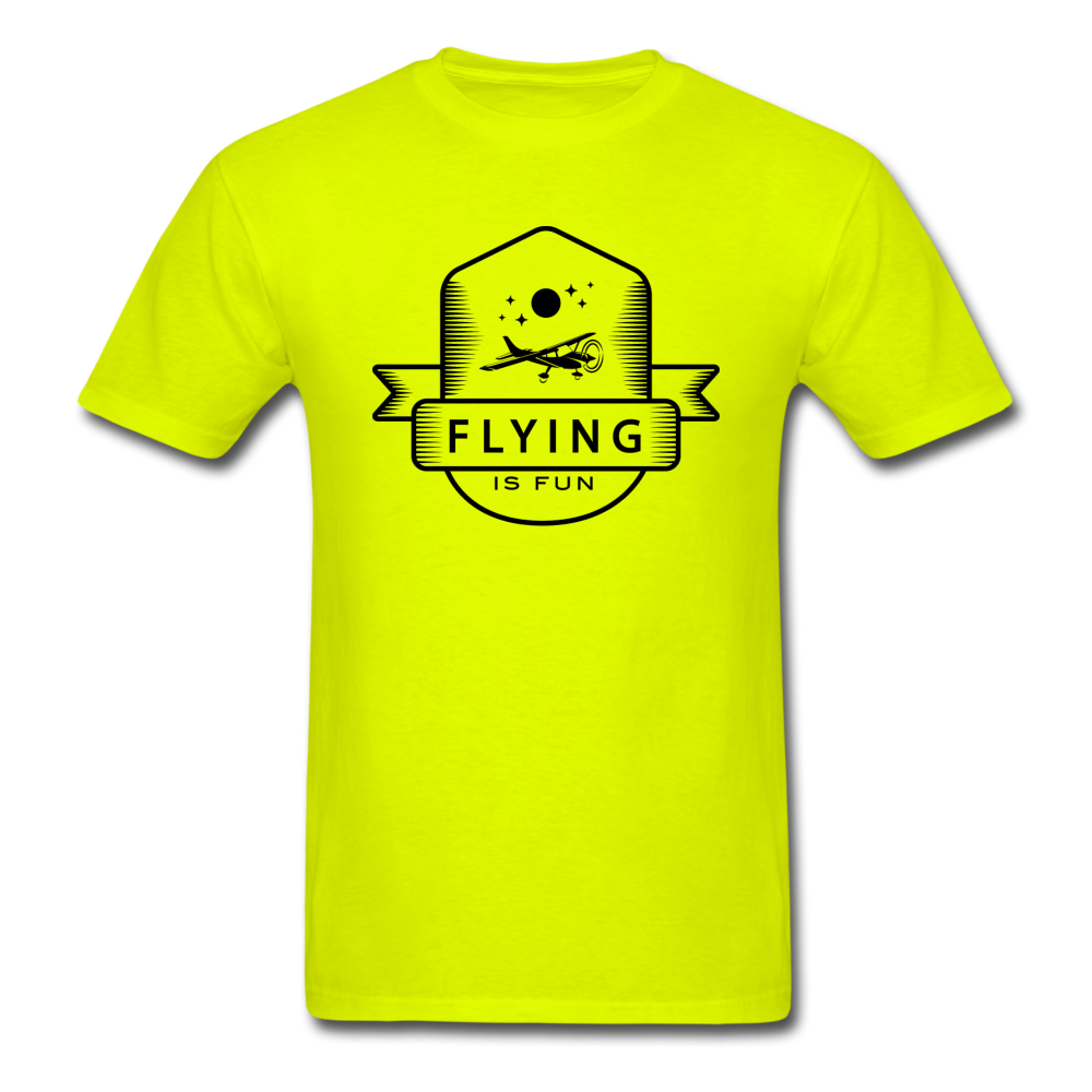 Flying Is Fun Badge - Black - Unisex Classic T-Shirt - safety green