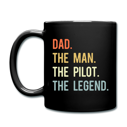 Dad, Man, Pilot, Legend - Full Color Mug - black