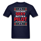 Hate Being Sexy - Pilot - Xmas - Unisex Classic T-Shirt - navy
