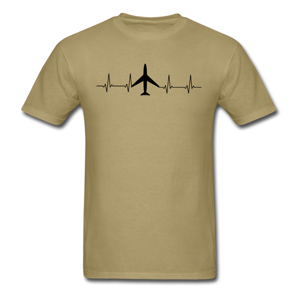 Aviation Heartbeat - Jet - Black - Unisex Classic T-Shirt - khaki