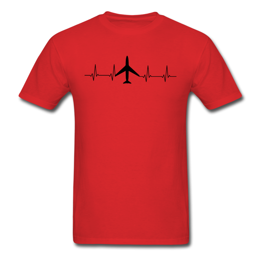 Aviation Heartbeat - Jet - Black - Unisex Classic T-Shirt - red