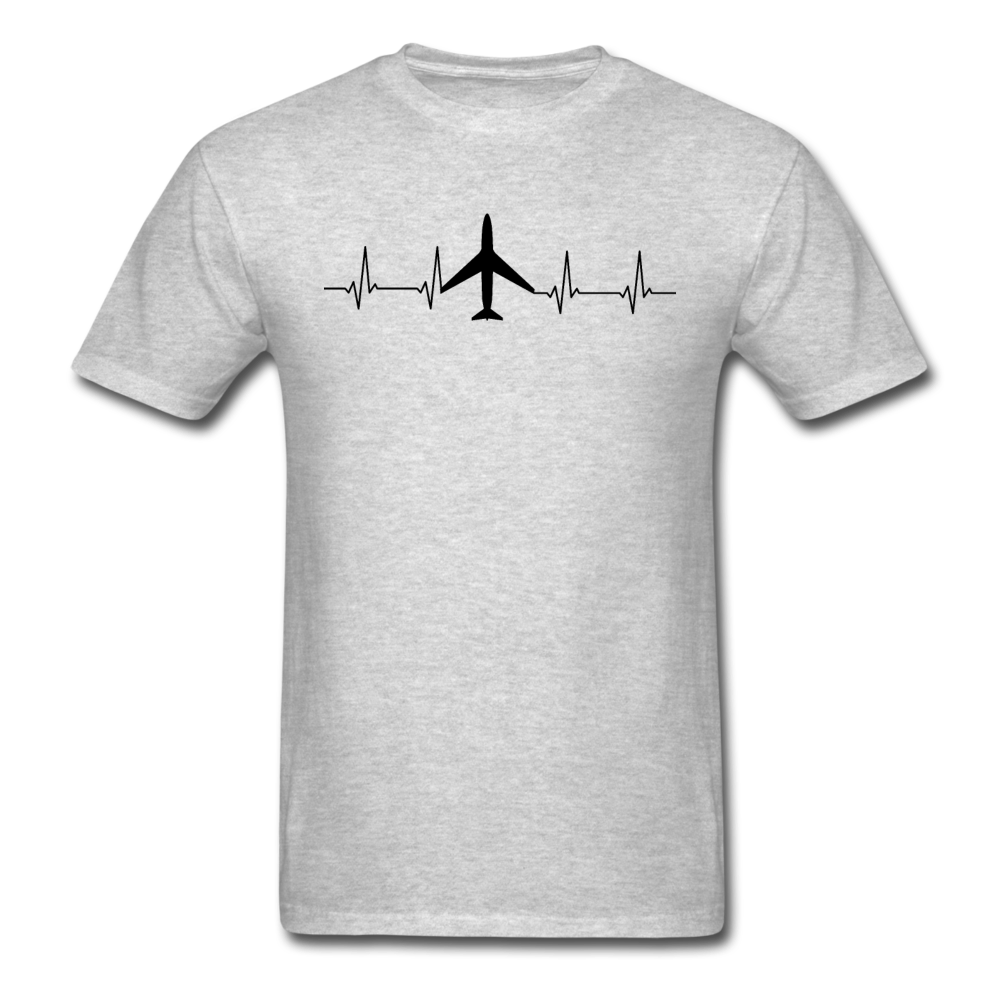 Aviation Heartbeat - Jet - Black - Unisex Classic T-Shirt - heather gray