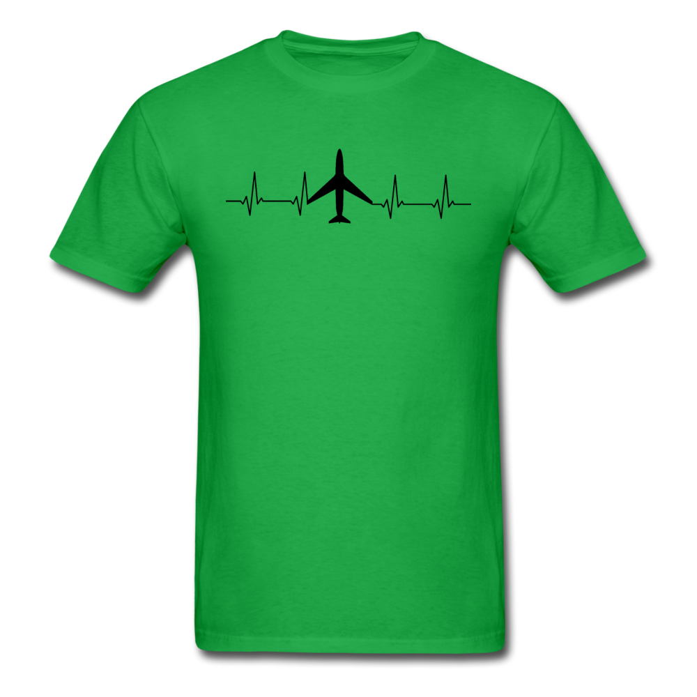 Aviation Heartbeat - Jet - Black - Unisex Classic T-Shirt - bright green