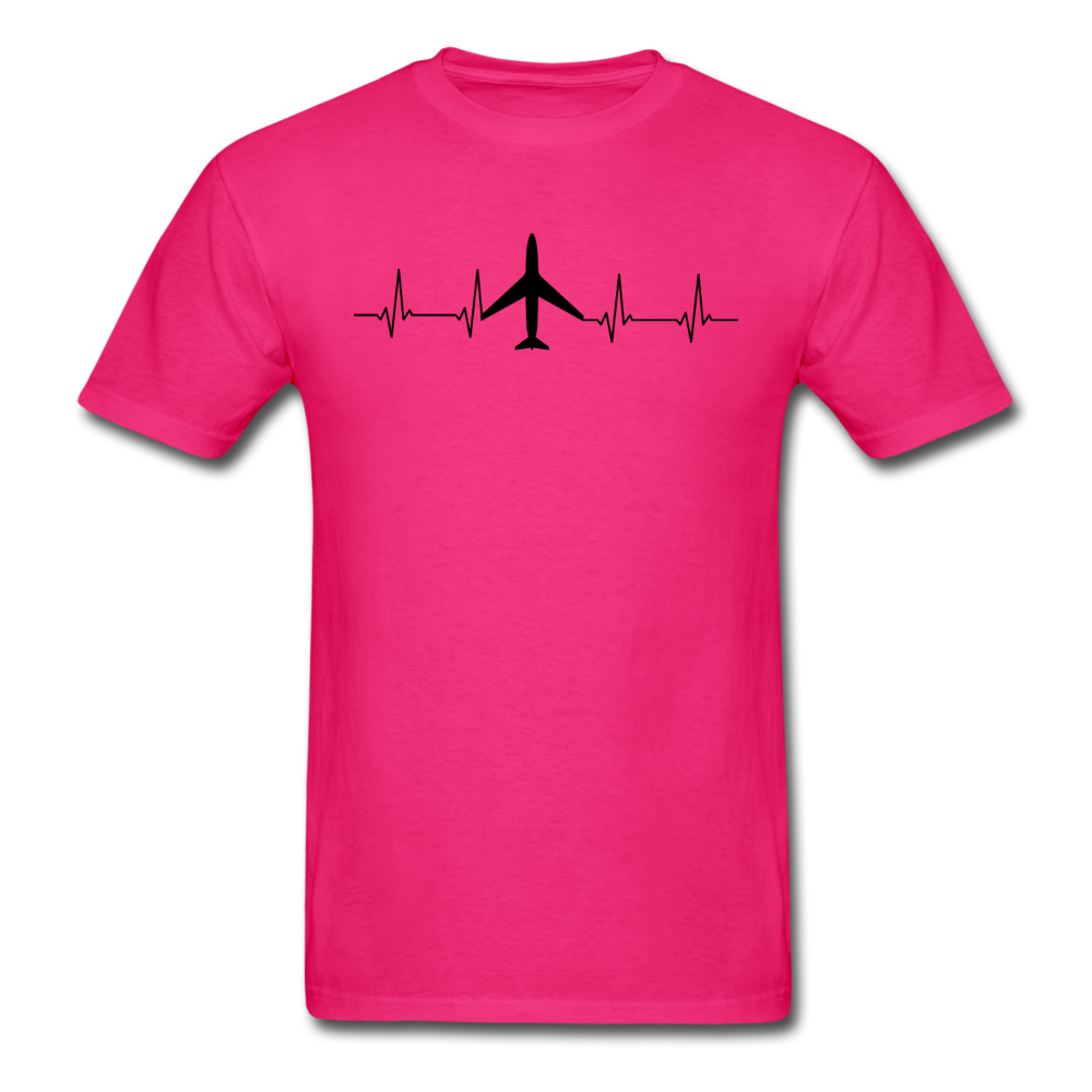 Aviation Heartbeat - Jet - Black - Unisex Classic T-Shirt - fuchsia