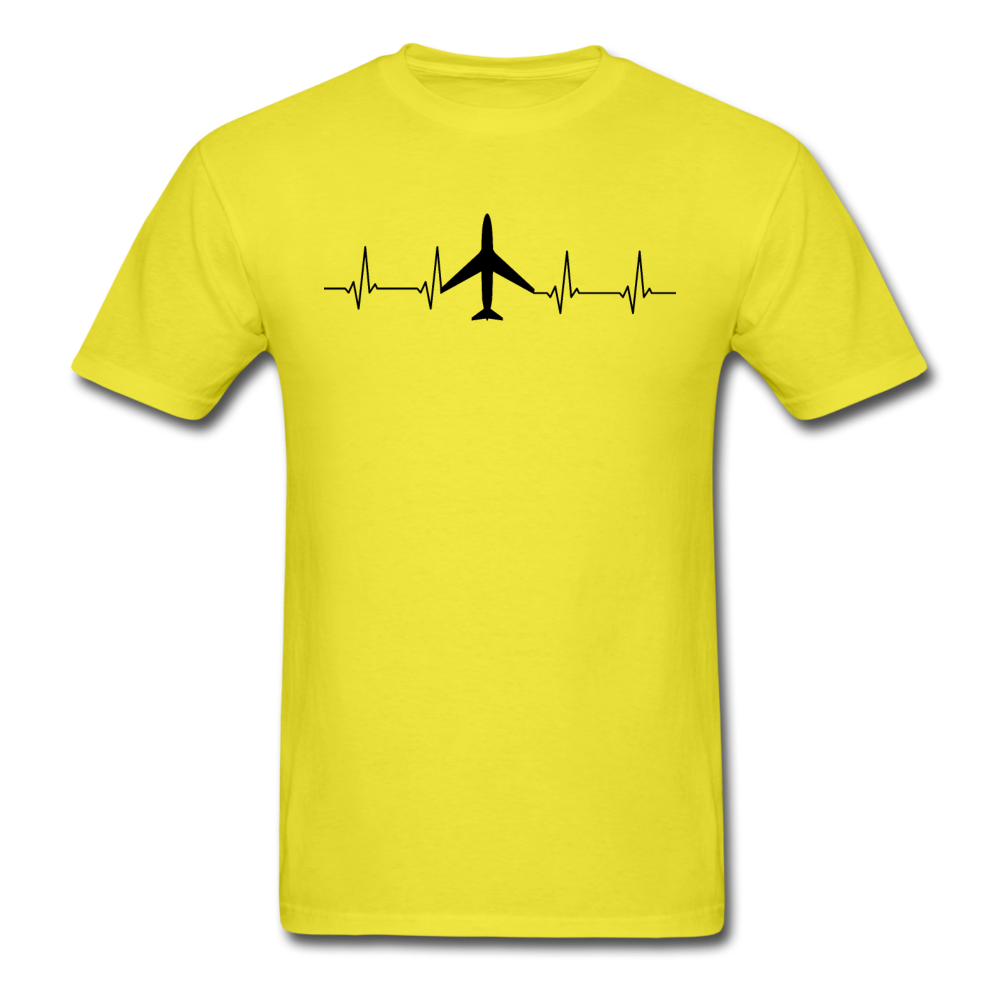 Aviation Heartbeat - Jet - Black - Unisex Classic T-Shirt - yellow