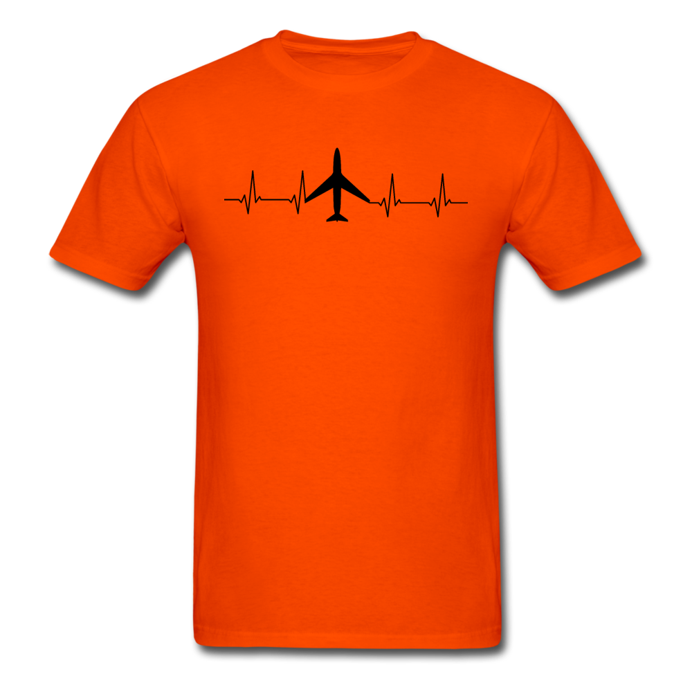 Aviation Heartbeat - Jet - Black - Unisex Classic T-Shirt - orange