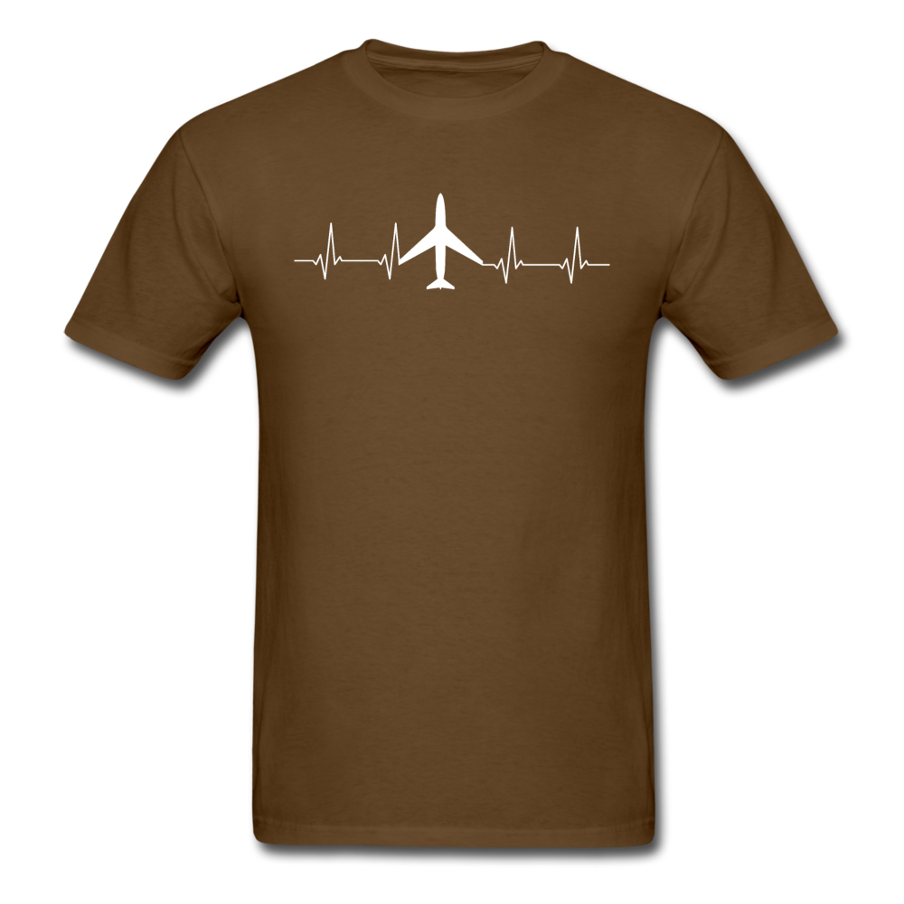 Aviation Heartbeat - Jet - White - Unisex Classic T-Shirt - brown