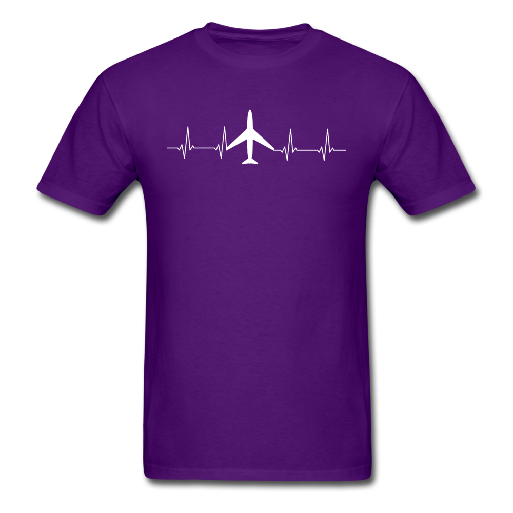 Aviation Heartbeat - Jet - White - Unisex Classic T-Shirt - purple