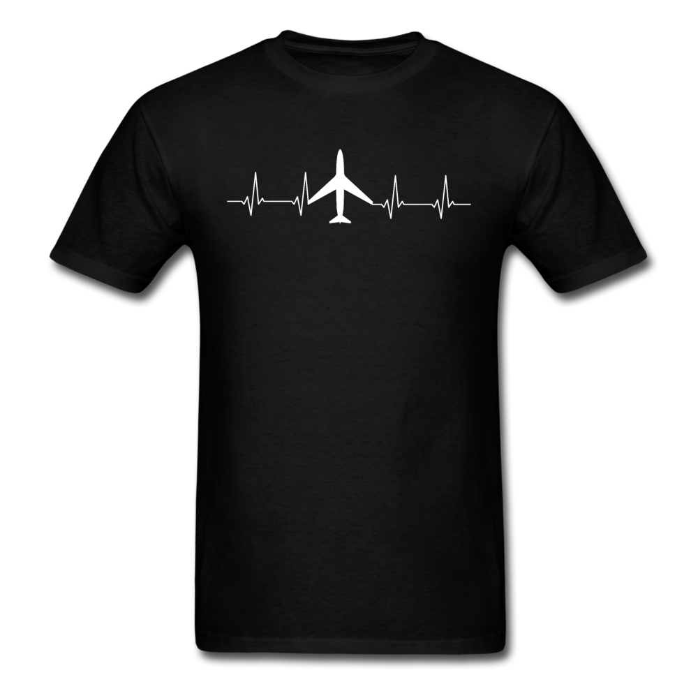 Aviation Heartbeat - Jet - White - Unisex Classic T-Shirt - black