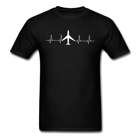 Aviation Heartbeat - Jet - White - Unisex Classic T-Shirt - black