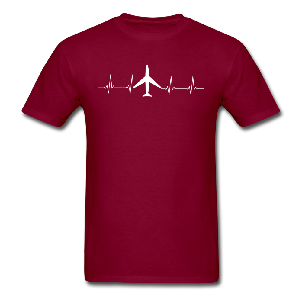 Aviation Heartbeat - Jet - White - Unisex Classic T-Shirt - burgundy