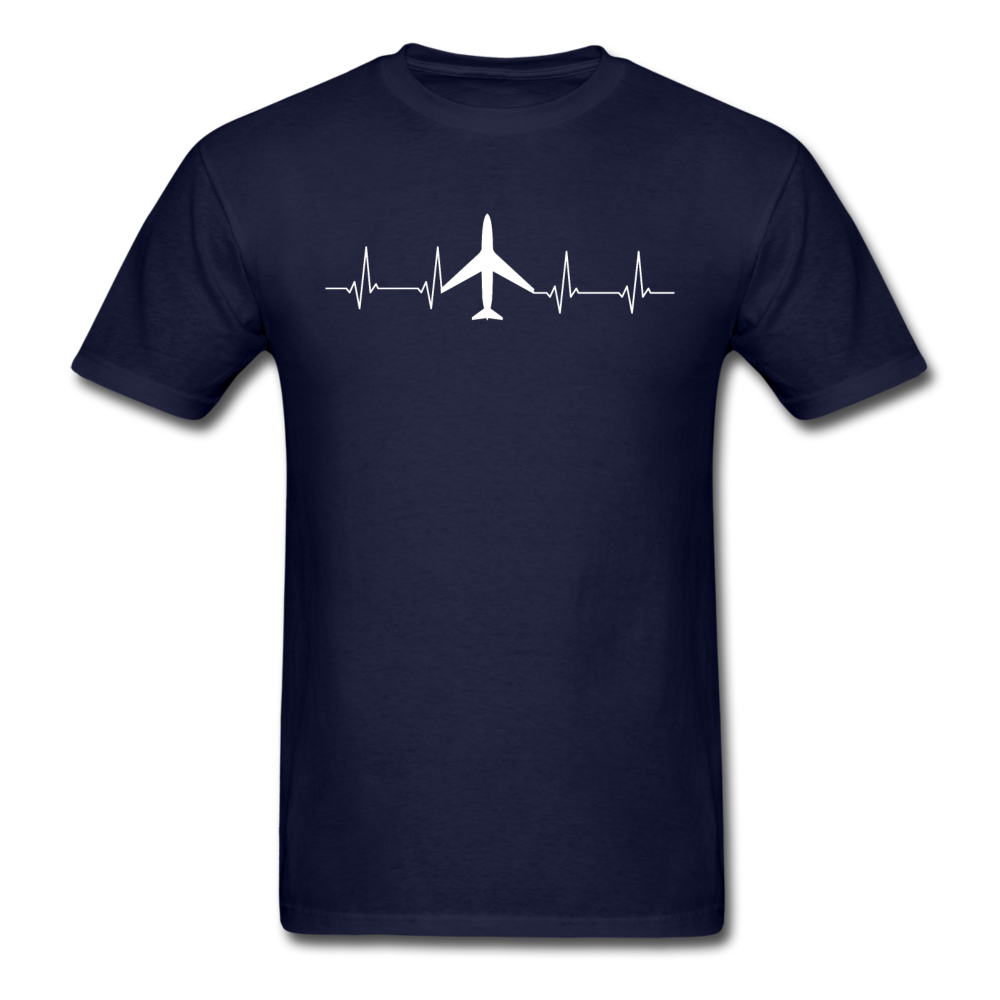 Aviation Heartbeat - Jet - White - Unisex Classic T-Shirt - navy