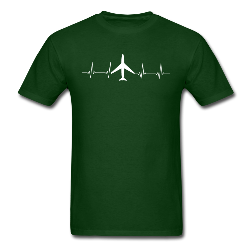 Aviation Heartbeat - Jet - White - Unisex Classic T-Shirt - forest green