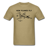 How Planes Fly - Black - Unisex Classic T-Shirt - khaki
