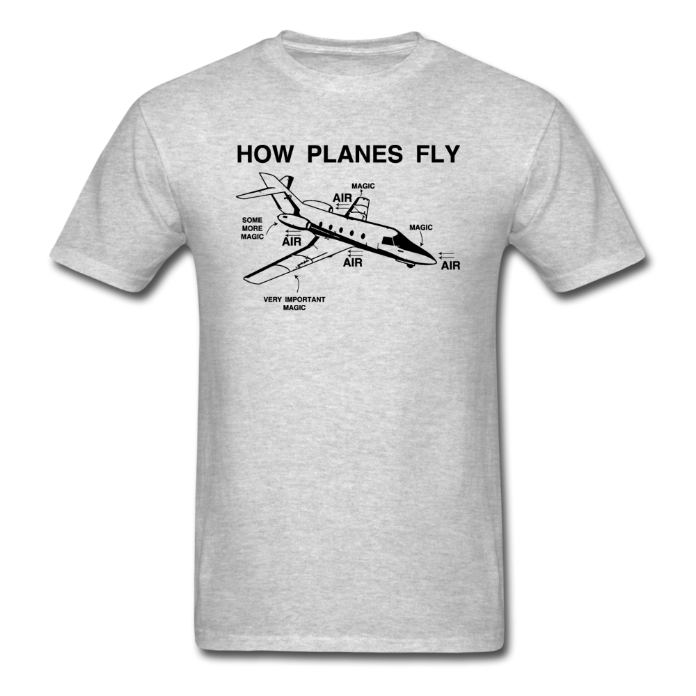 How Planes Fly - Black - Unisex Classic T-Shirt - heather gray