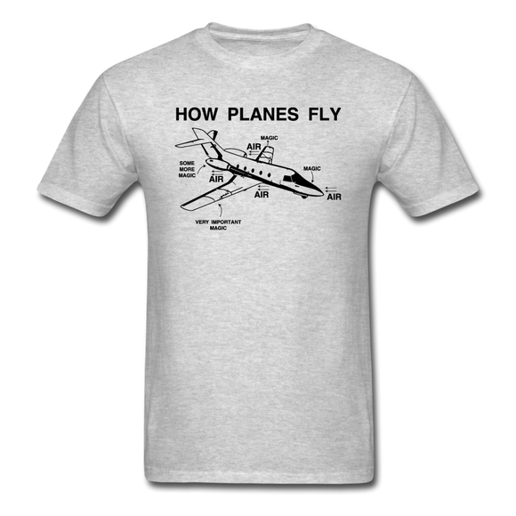 How Planes Fly - Black - Unisex Classic T-Shirt - heather gray