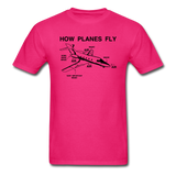 How Planes Fly - Black - Unisex Classic T-Shirt - fuchsia