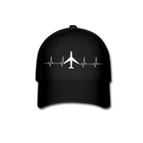 Aviation Heartbeat - Jet - White - Baseball Cap - black