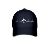 Aviation Heartbeat - Jet - White - Baseball Cap - navy