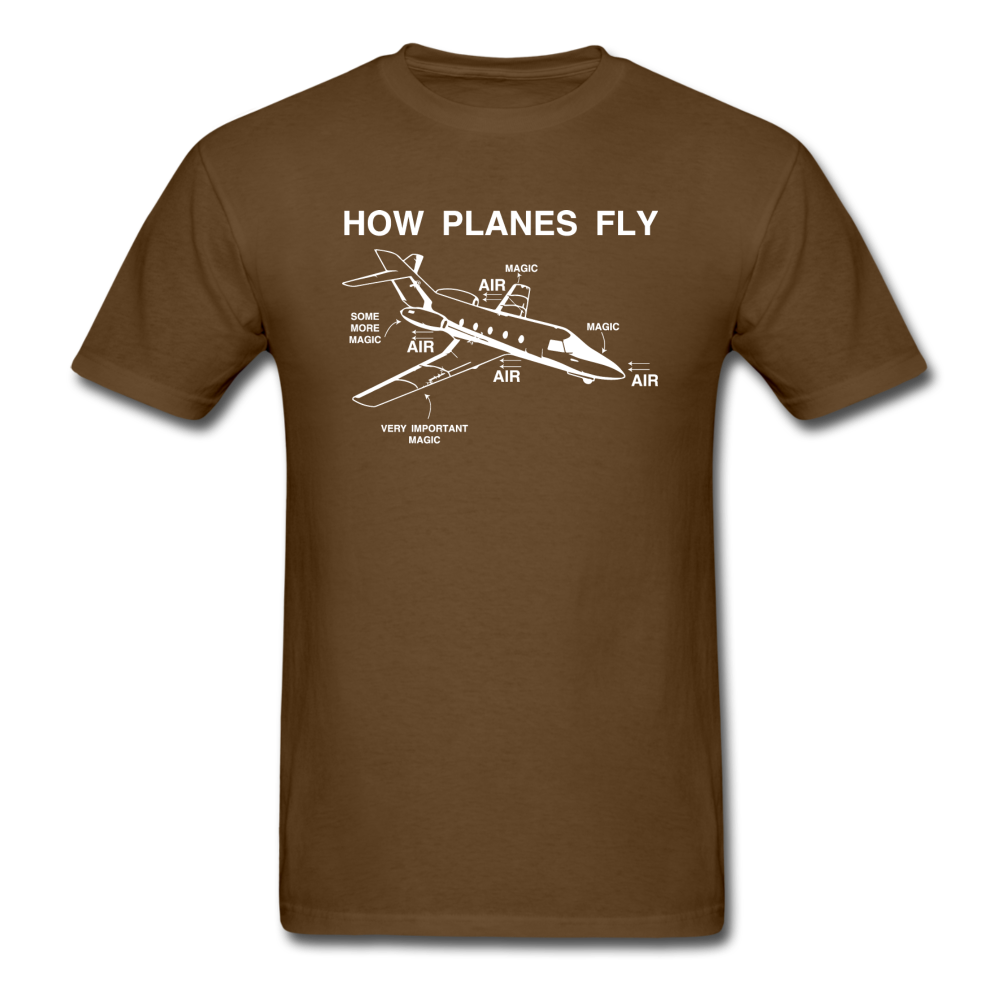 How Planes Fly - White - Unisex Classic T-Shirt - brown