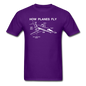 How Planes Fly - White - Unisex Classic T-Shirt - purple